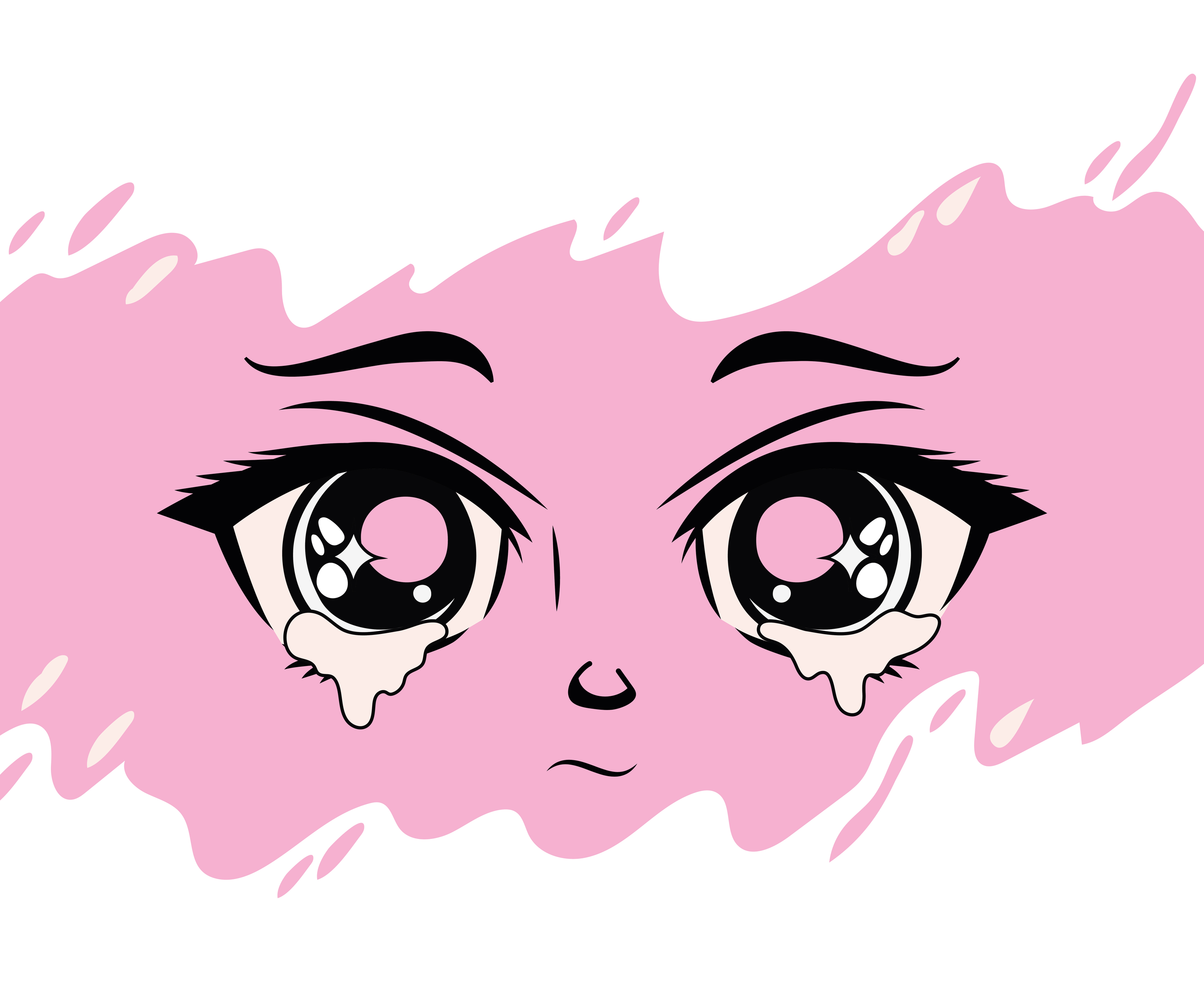 Closed Crying Anime Eyes, HD Png Download , Transparent Png Image - PNGitem