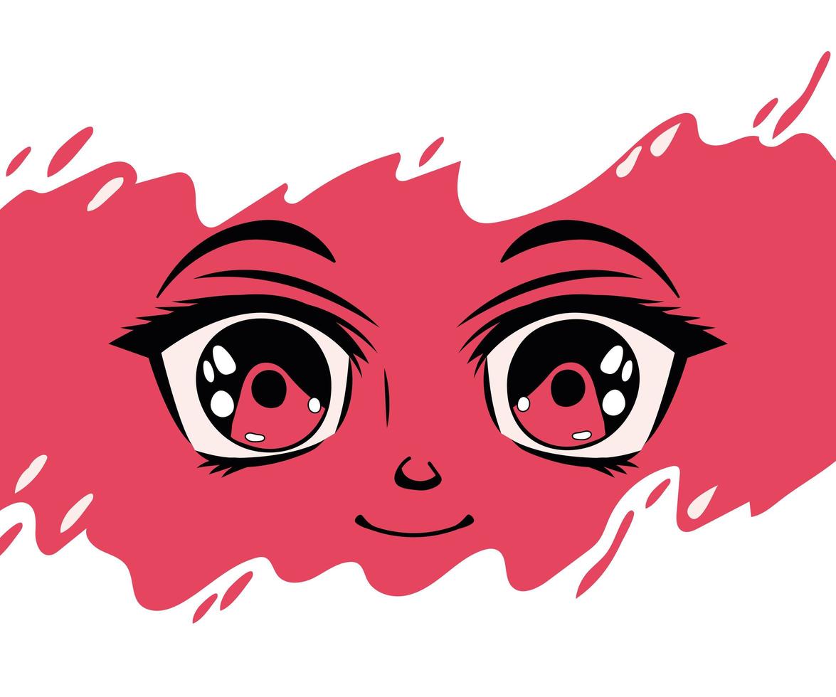 happy anime girl face 12021426 Vector Art at Vecteezy