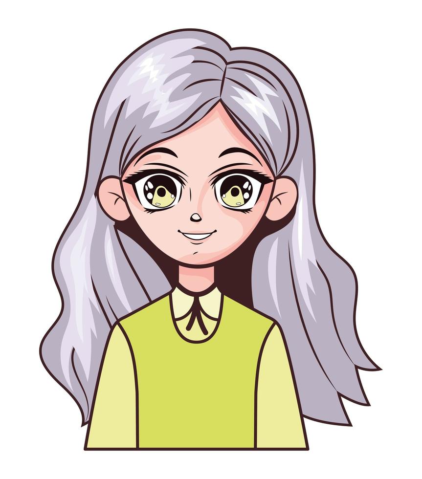 anime woman smiling illustration vector