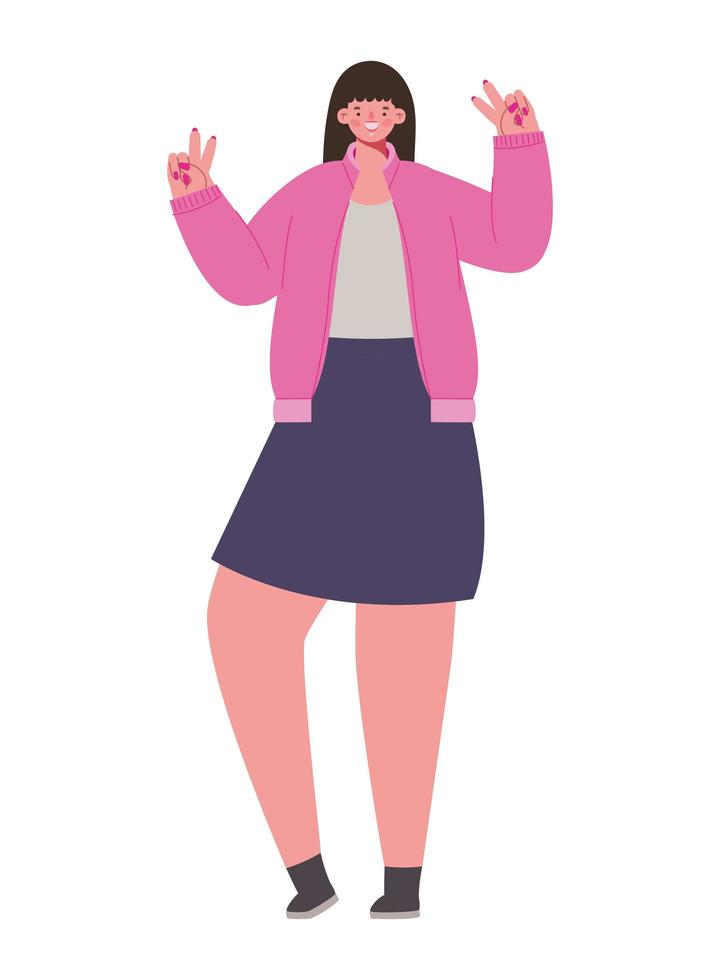 mujer sonriente ilustracion vector