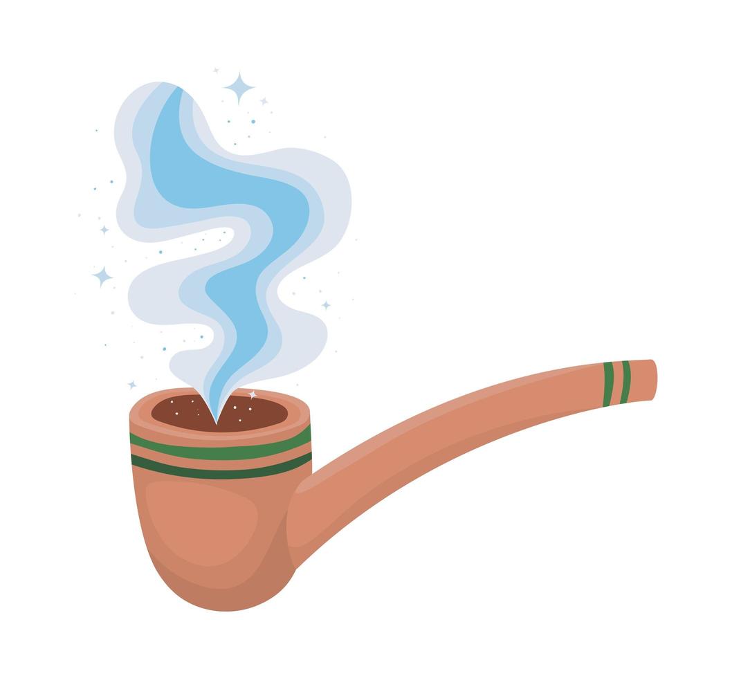 brown tobacco pipe vector