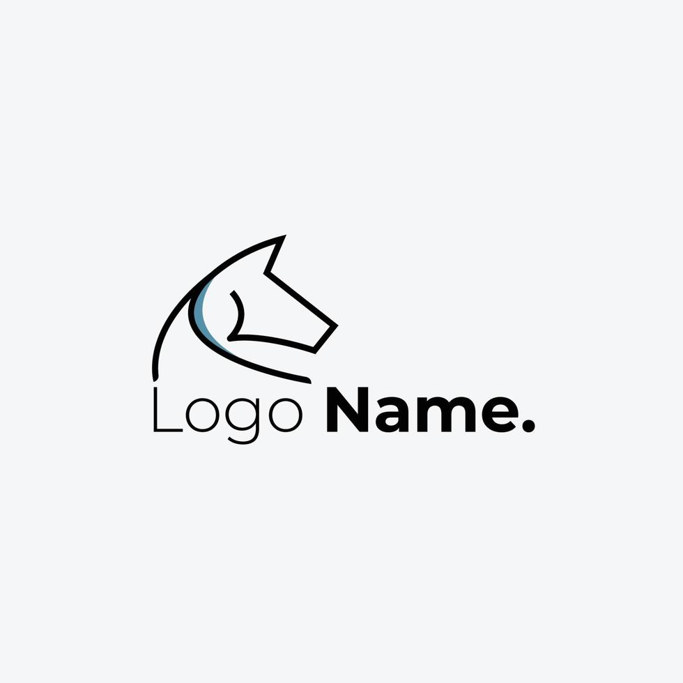 Horse logo template in line art modern style. Vector Illustration