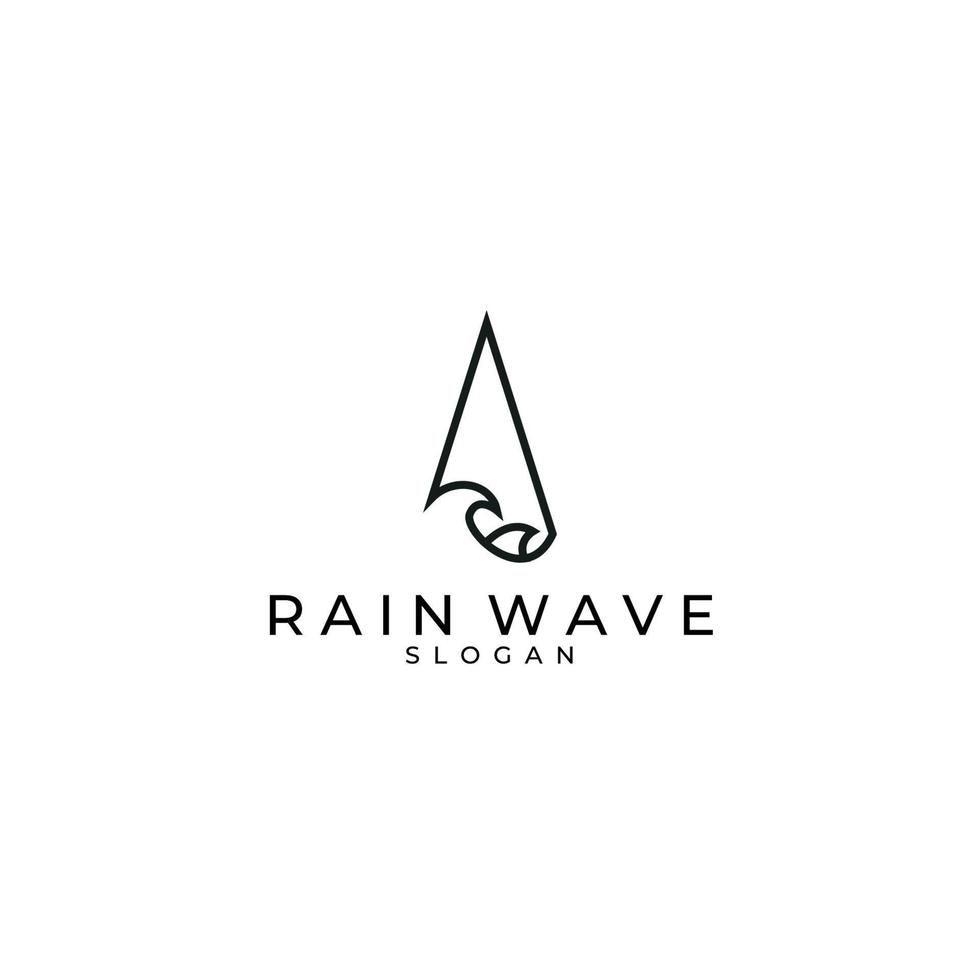 Rain wave logo design inspiration. Minimalist brand logo with rain and wave line art logo template. Vector Illustration