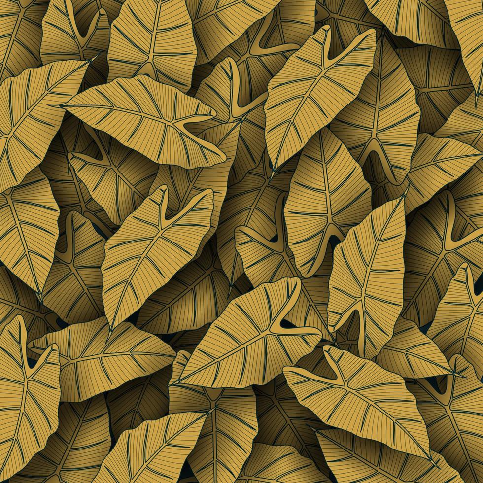 Tropical summer leaves background with jungle plants vector