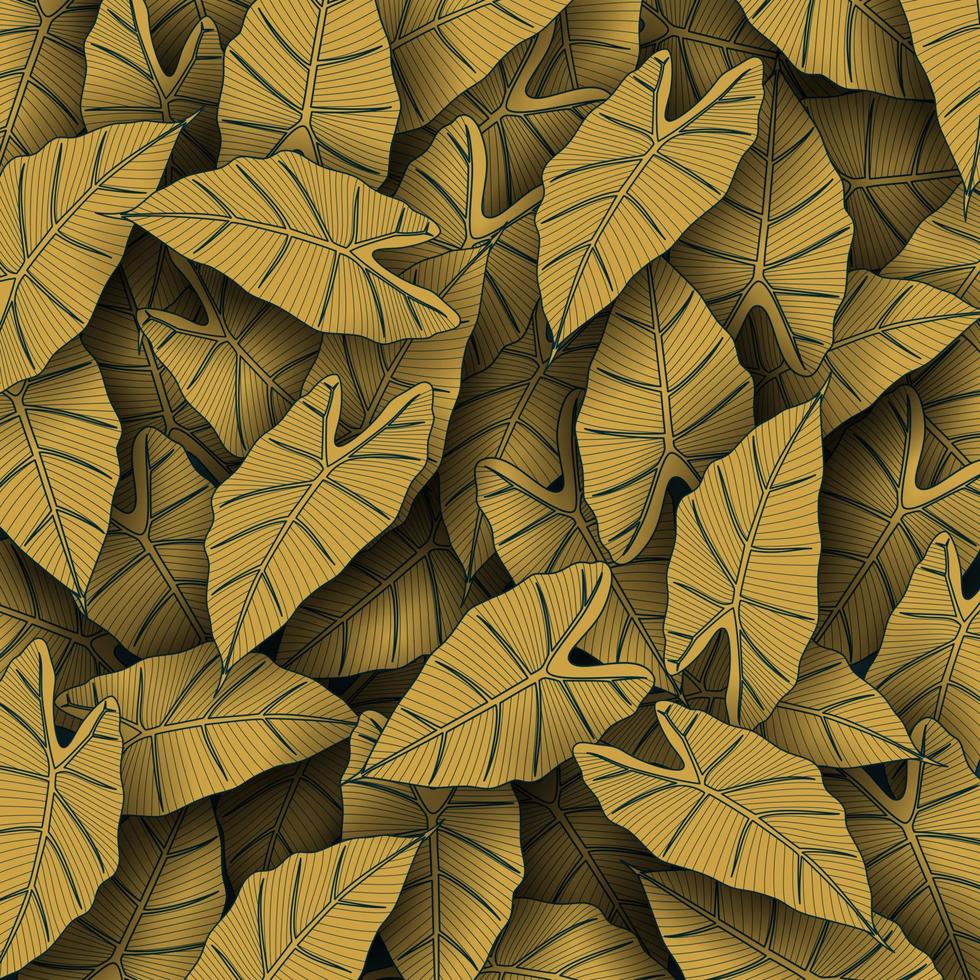 fondo de hojas de verano tropical con plantas de la selva vector