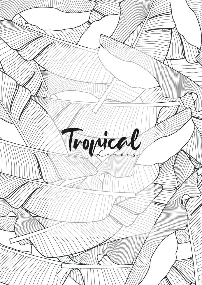 Tropical summer leaves background with jungle plants vector