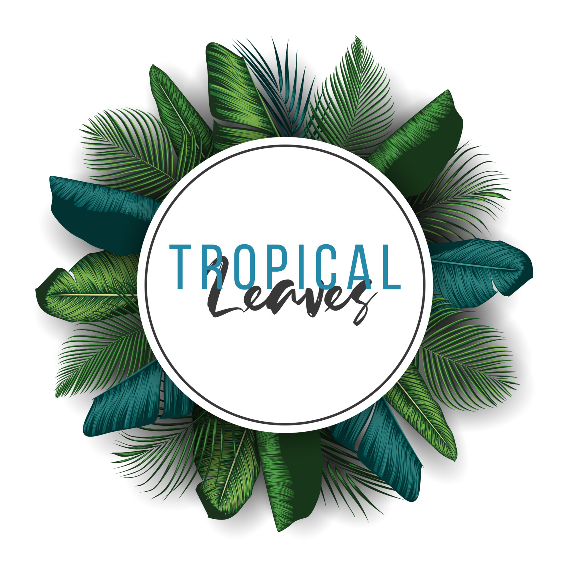 Tropical summer leaves background with jungle plants 6618286 Vector Art ...