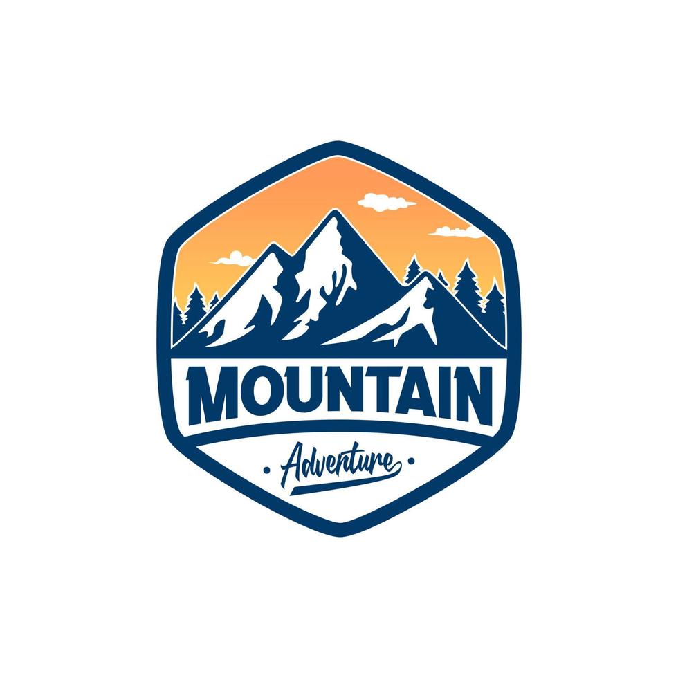 montañas. icono de la montaña. empresa de logotipos de montaña. ilustración de vector de logotipo de montaña para aventura al aire libre.