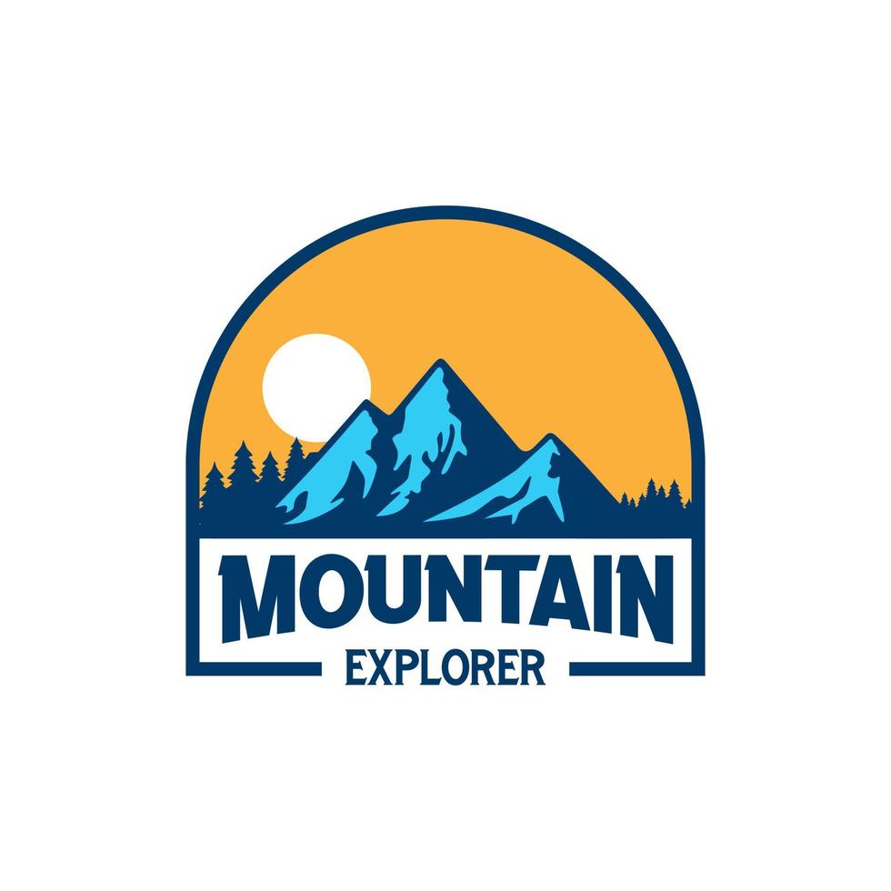 Mountains. Mountain logo vector design illustration. Mountain Explorer logo design conceptual.