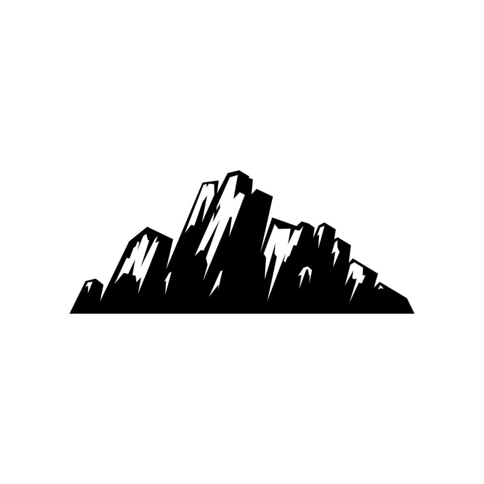 diseño de icono de montaña aislado sobre fondo blanco. signo simple de icono de montaña, ilustración de diseño de vector de icono de montaña. diseño de logotipo de montaña.