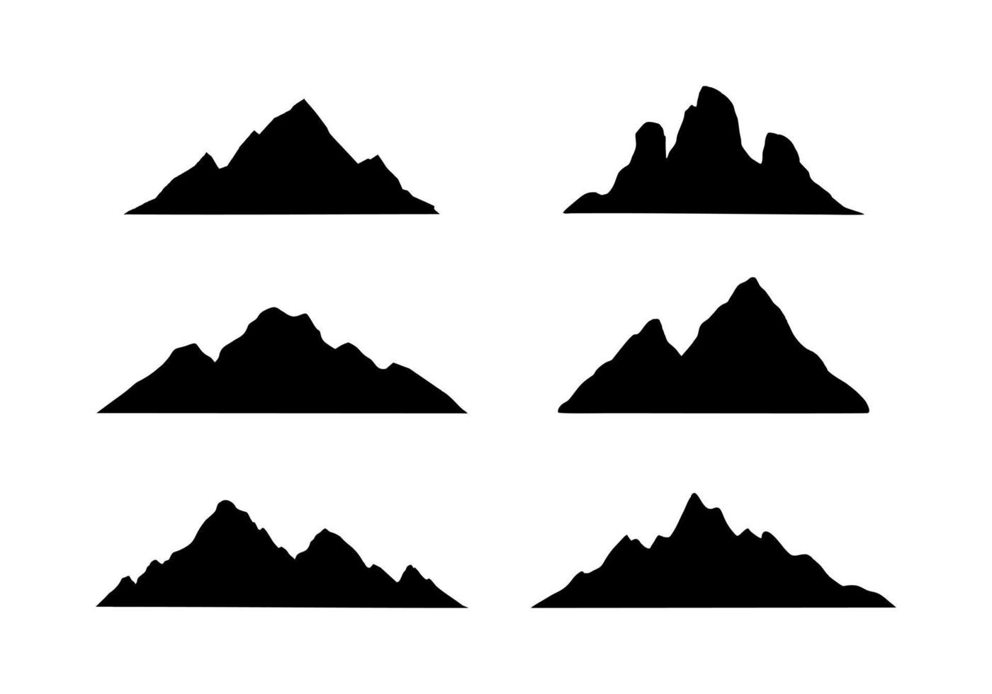 Set of Mountains. Mountain icon design isolated on white background. Mountain top silhouette. Mountain icon collection. vector