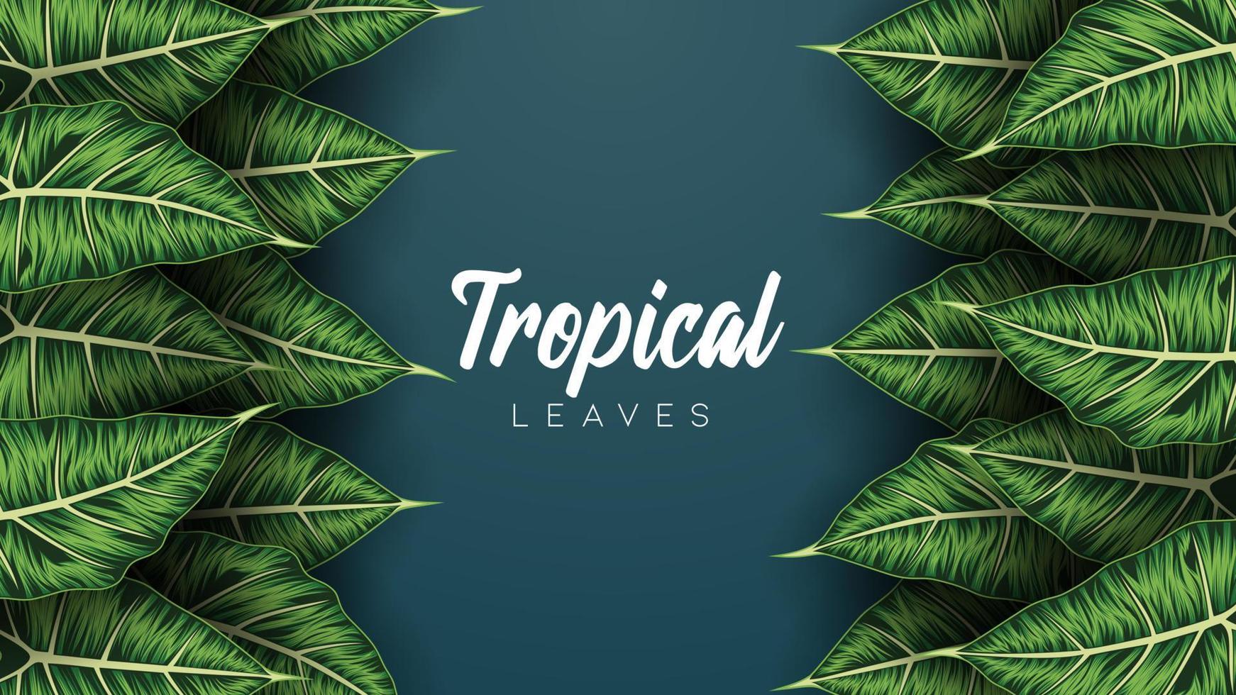 Tropical summer leaves background with jungle plants vector