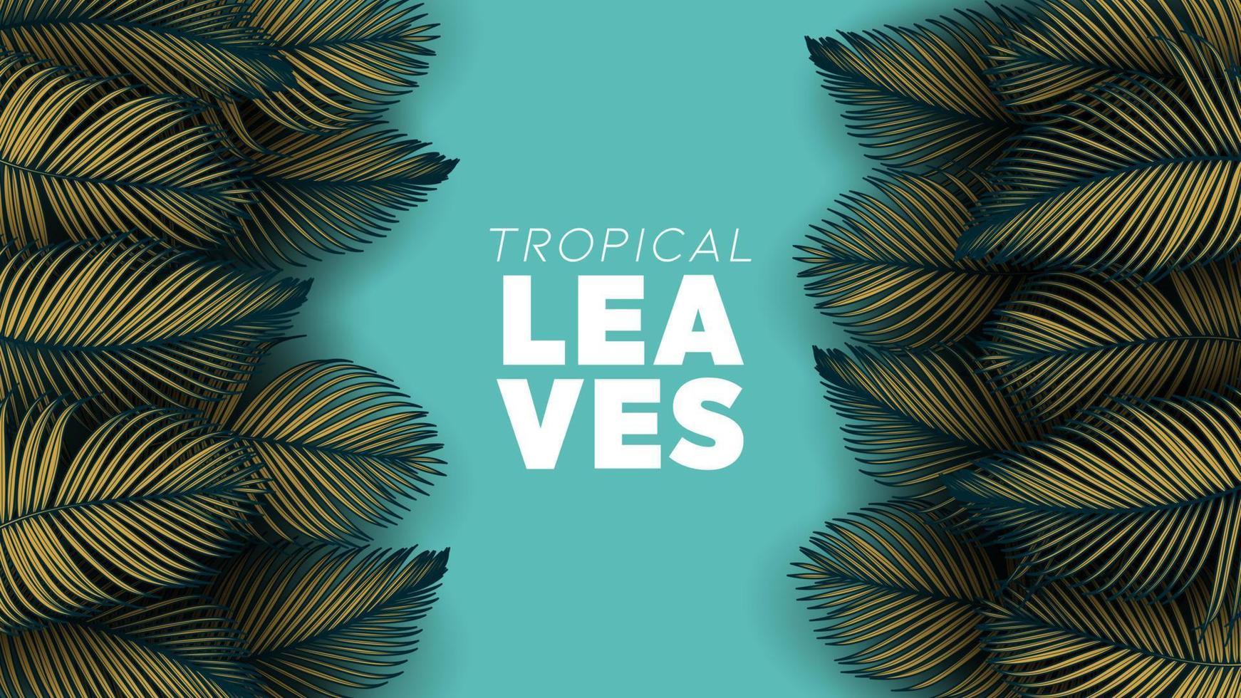 Tropical summer leaves background with jungle plants vector