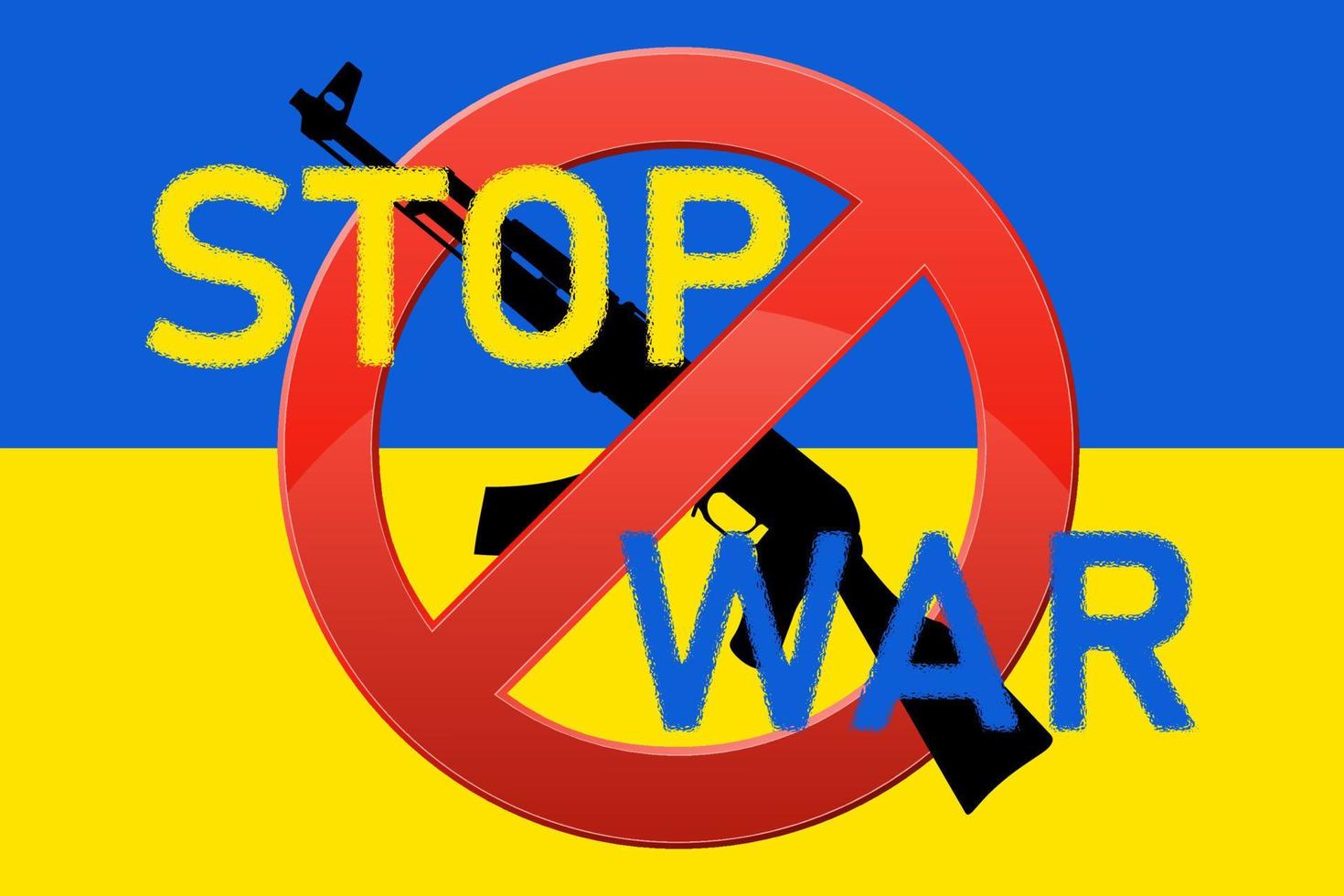 stop the war in ukraine vector illustration isolated on black background