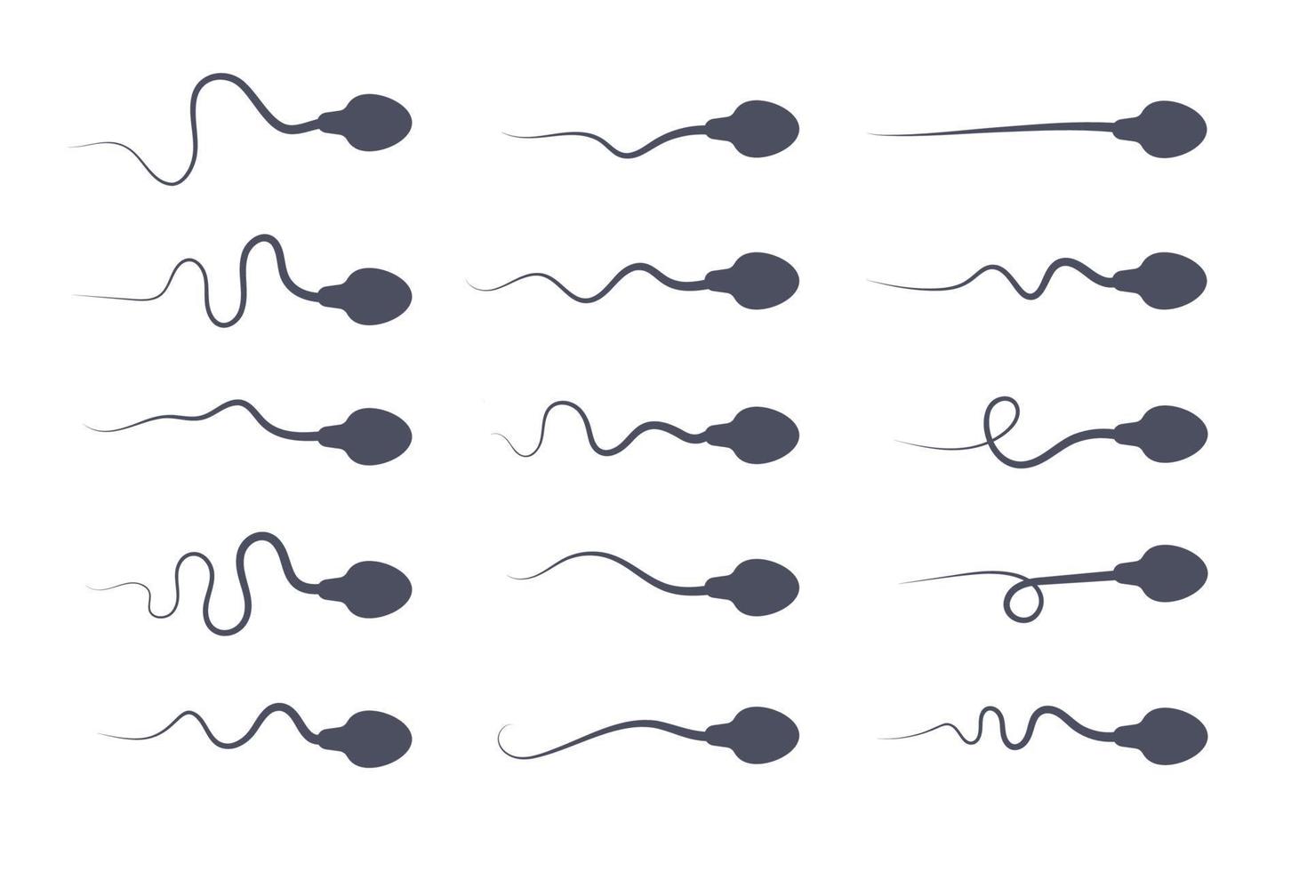 vector de silueta de esperma masculino a través de un microscopio