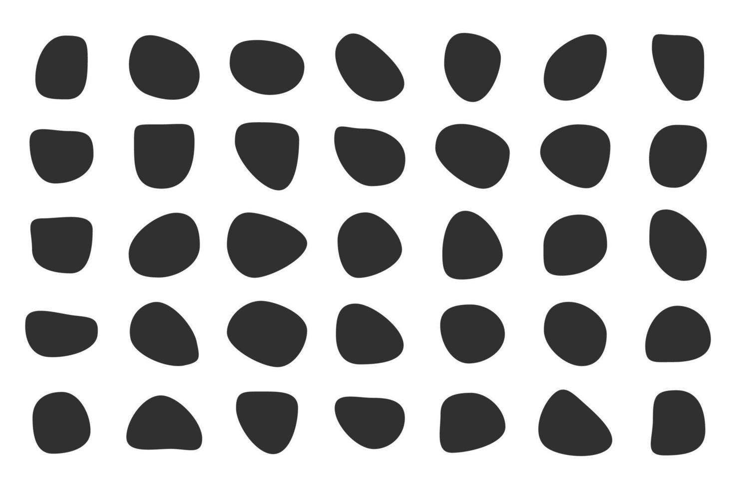Vector liquid shadows random shapes. Black cube drops simple shapes.