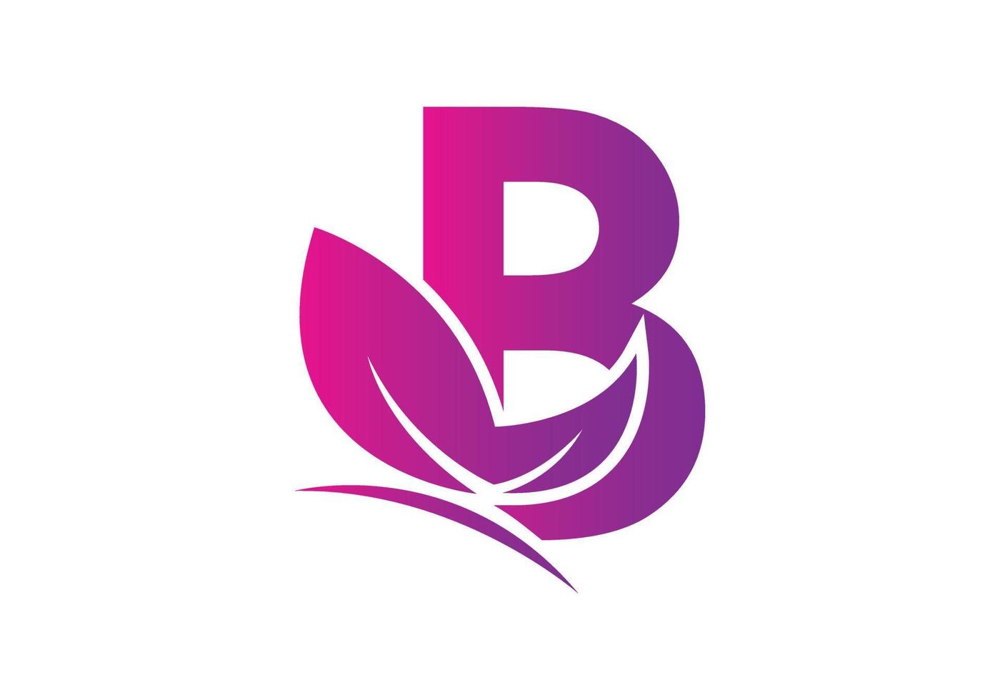 this is a creative and unique letter B added butterfly logo vector