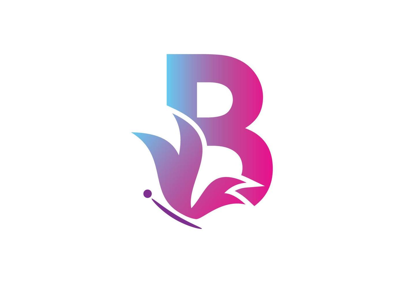 this is a creative and unique letter B added butterfly logo vector