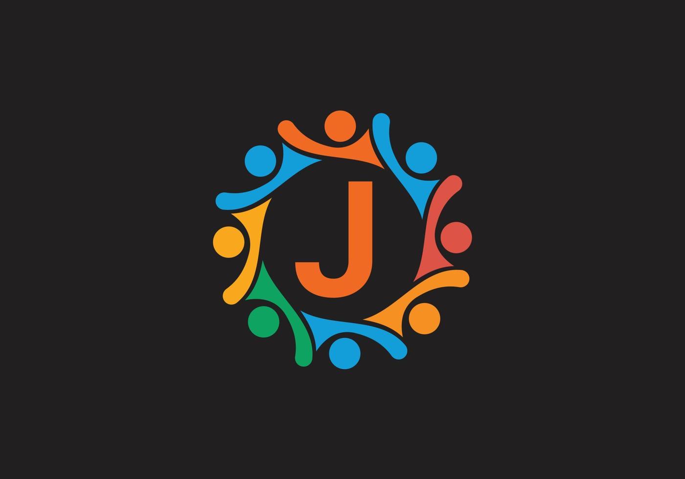 este es el diseño creativo del logotipo del icono de la letra j vector