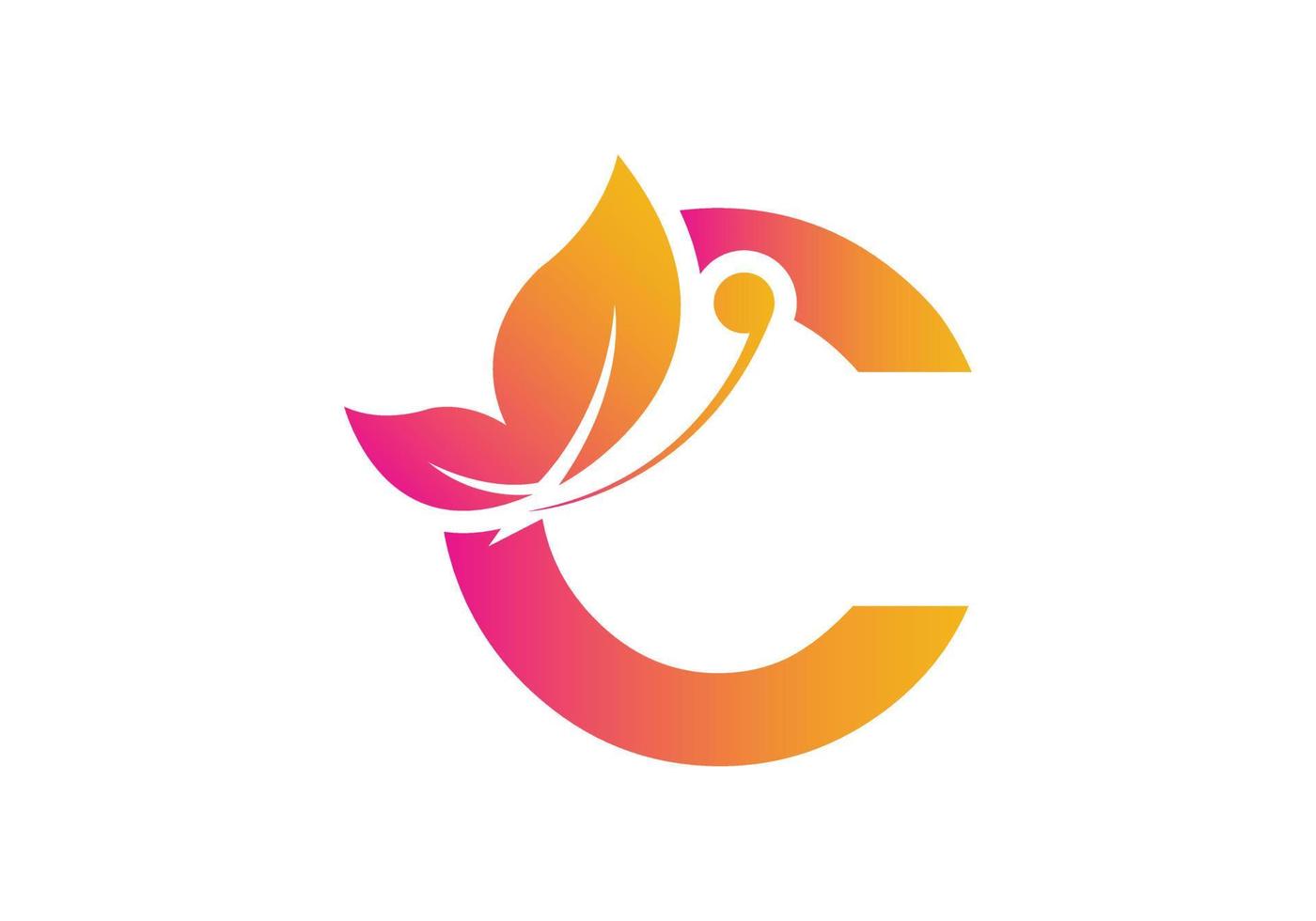 this is ac added butterfly logo design vector
