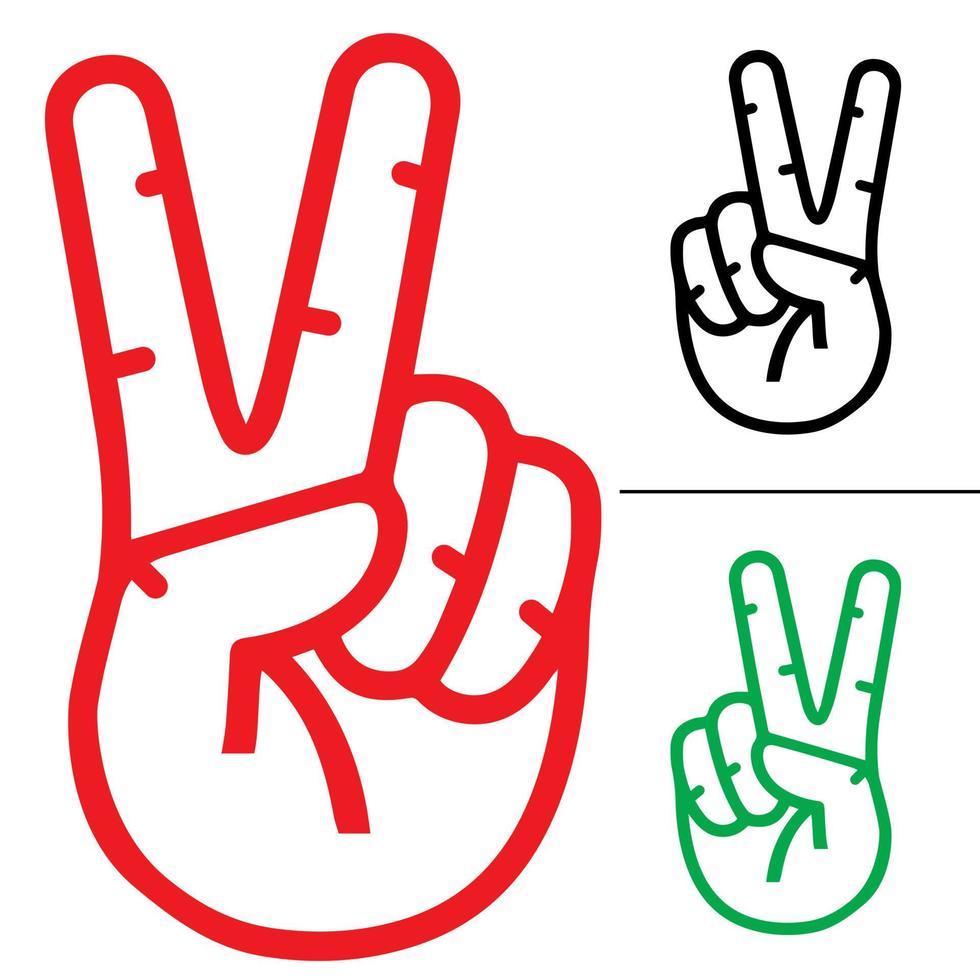 the victory sign consists of three colors 6618746 Vector Art at Vecteezy