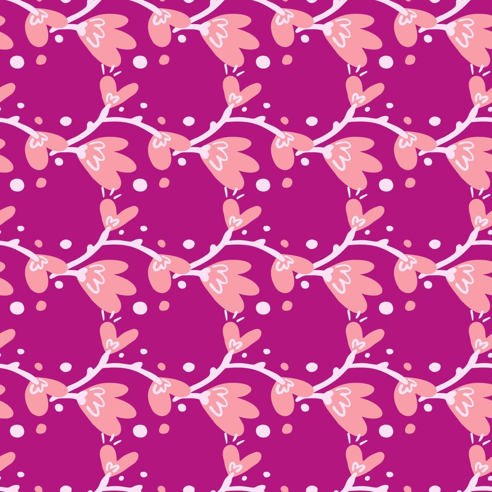 Abstract flowers seamless pattern. vector