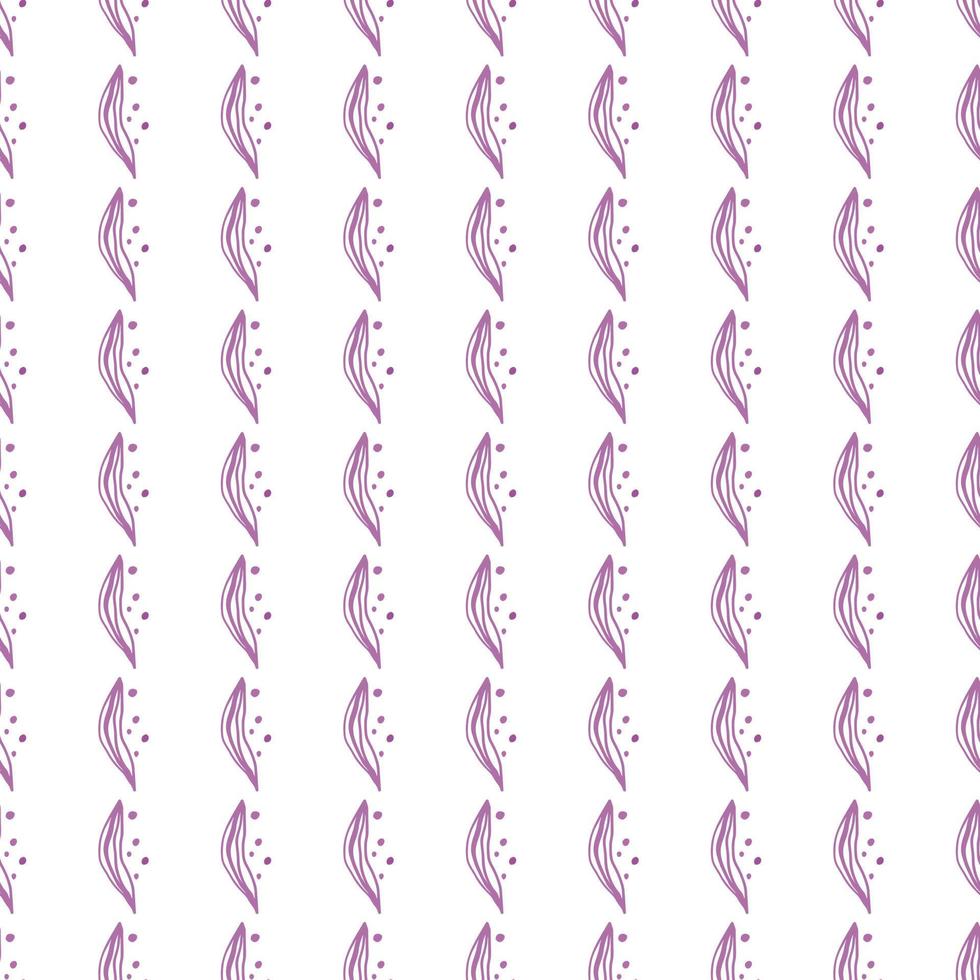 Abstract linear leaves tropical seamless pattern. Rainforest line background. vector