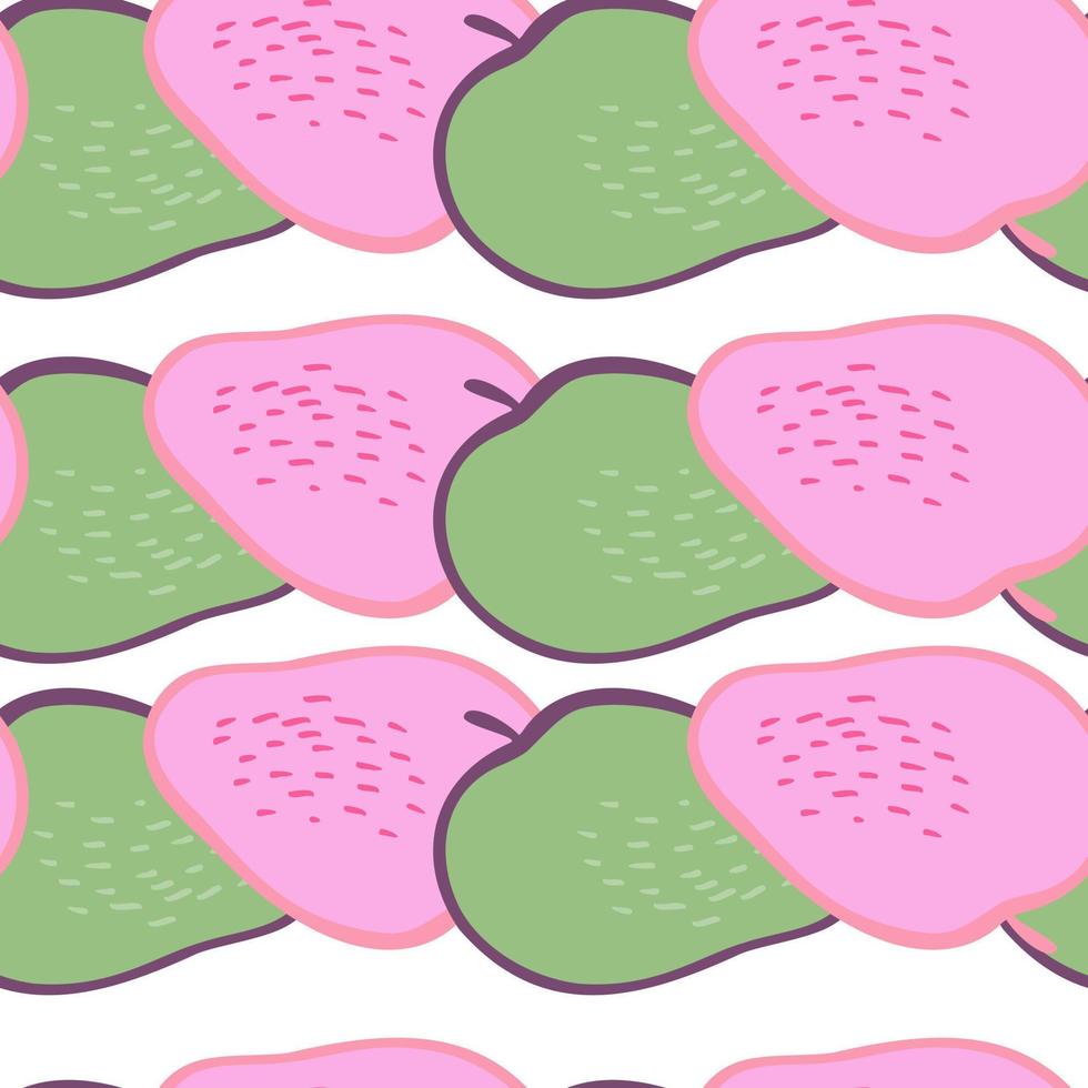 Patrón sin costuras de manzana creativa en estilo de fideos. fondo de pantalla de frutas. vector