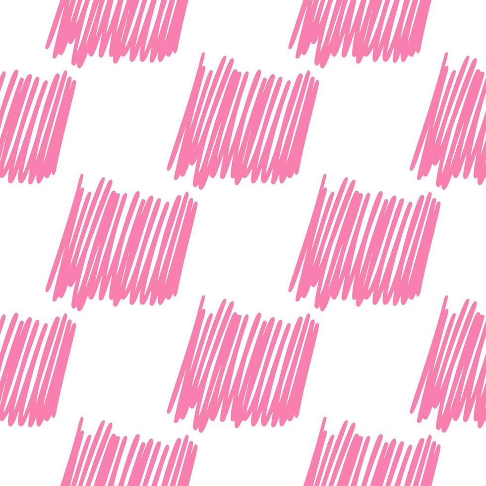 Brushstrokes and thin stripes seamless pattern. Cross Hatching endless background. Grunge backdrop. vector