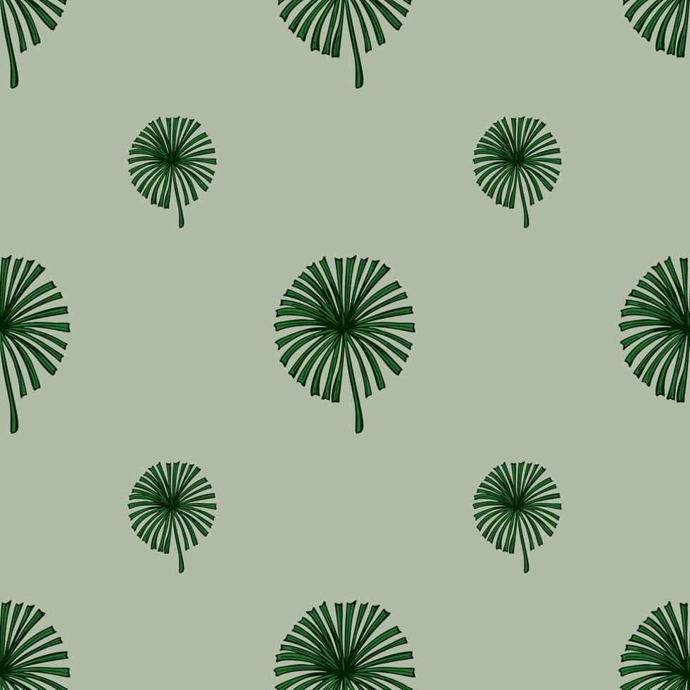 patrón sin costuras de hojas de palmera de abanico. follaje tropical vintage en estilo grabado. vector