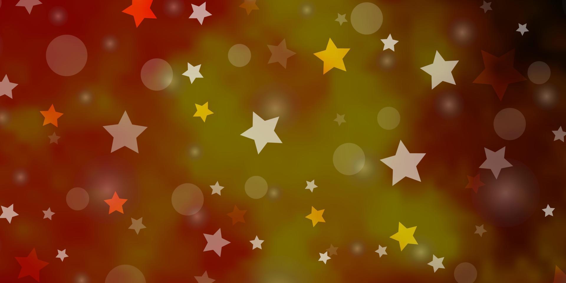 Light Red, Yellow vector layout with circles, stars.