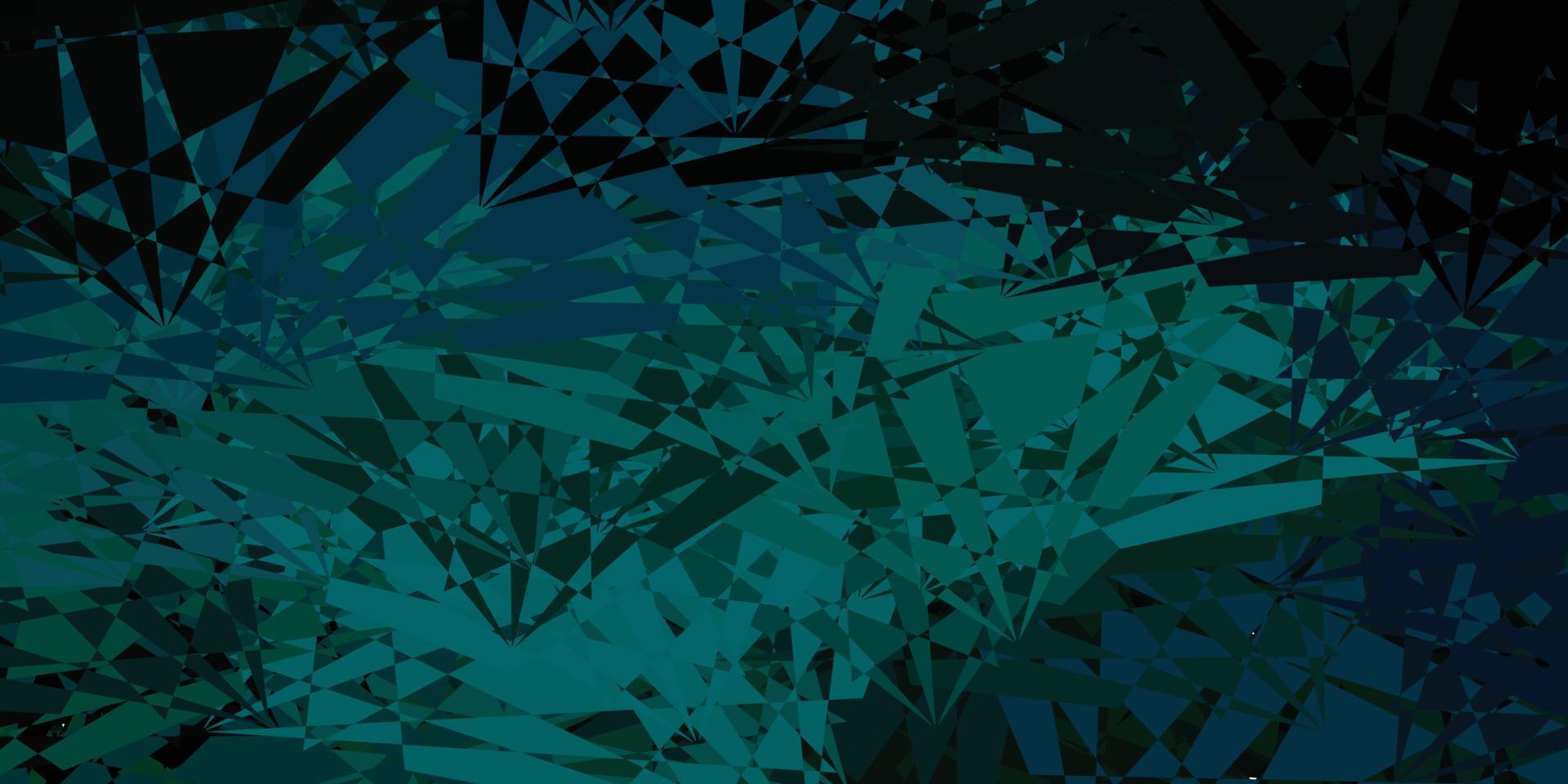 Dark Green vector background with random forms.