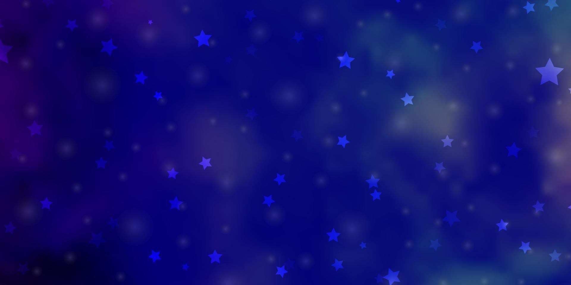 Fondo de vector azul claro con estrellas de colores.