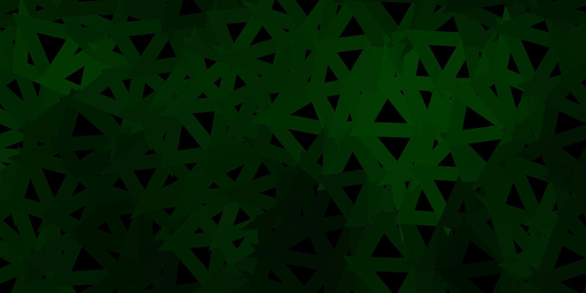 Dark green vector poly triangle texture.