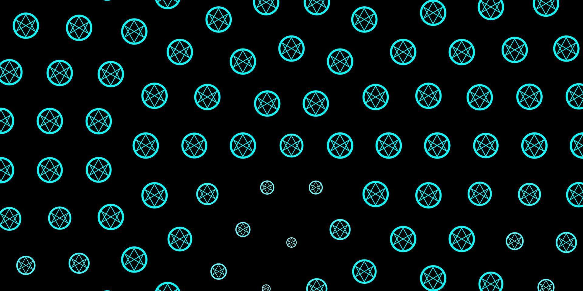 plantilla de vector verde oscuro con signos esotéricos.