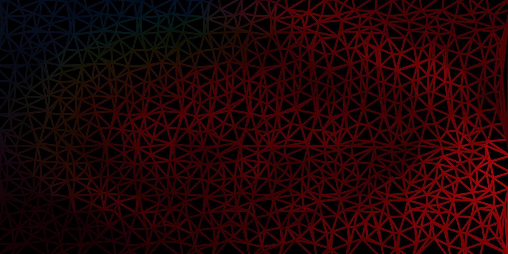 Dark green, red vector triangle mosaic pattern.