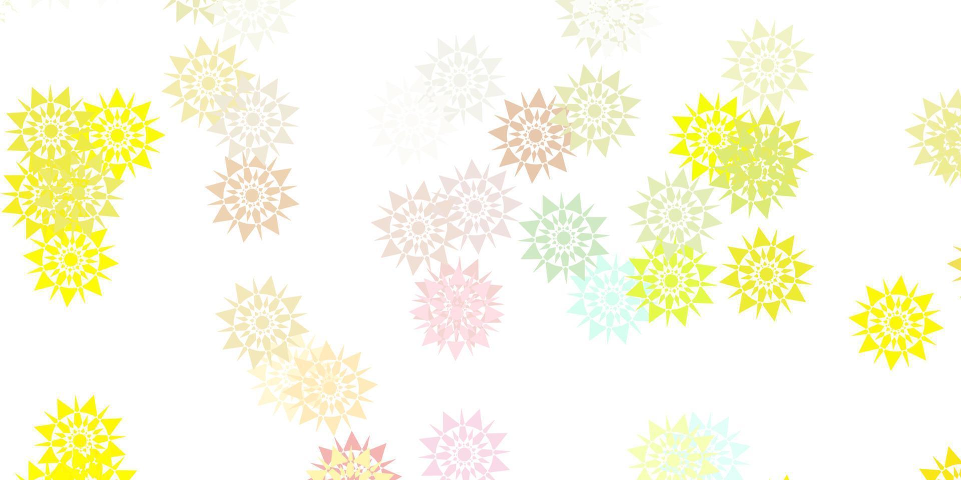 Light green, red vector texture with bright snowflakes.
