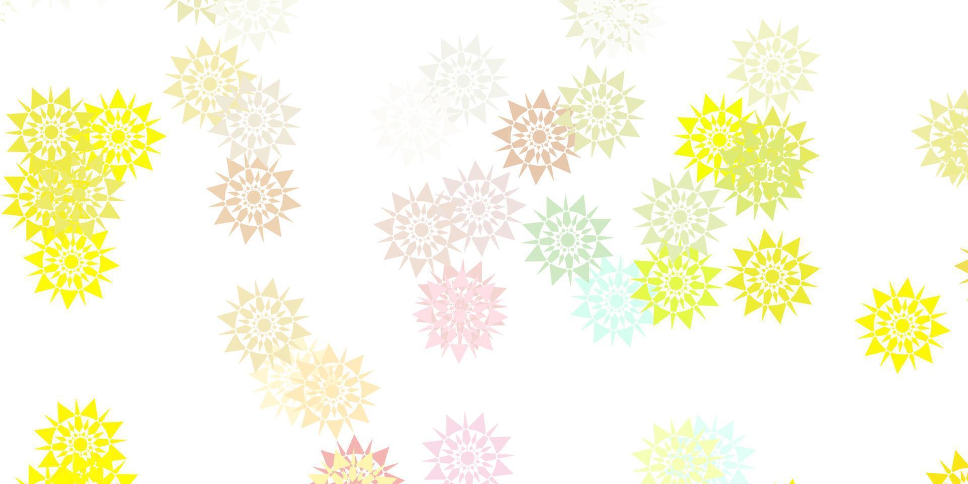 Light green, red vector texture with bright snowflakes.