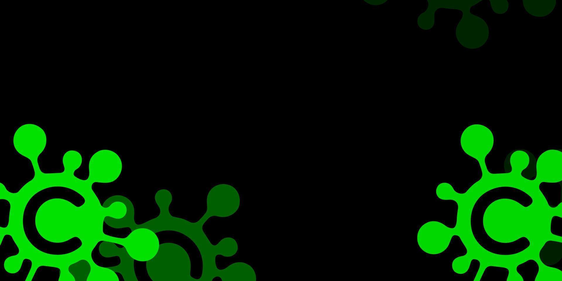 textura de vector verde oscuro, amarillo con símbolos de enfermedades.