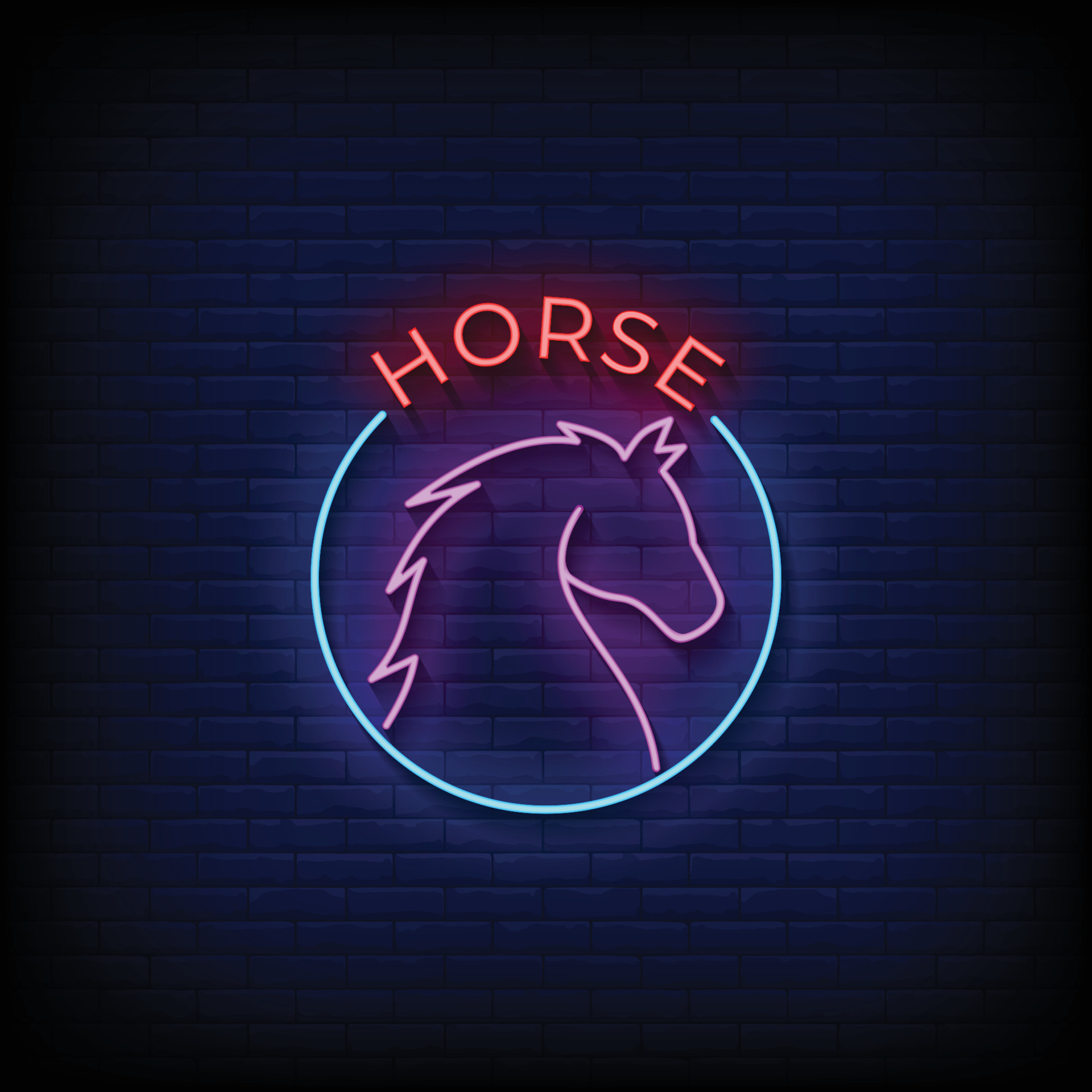 Horse Neon Signs Style Text Vector 6619098 Vector Art at Vecteezy