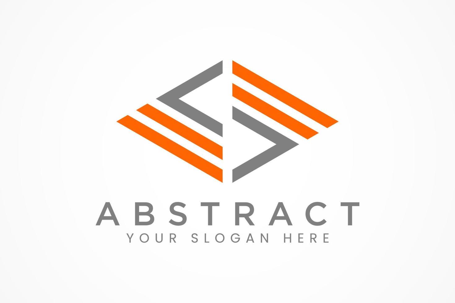 logotipo de línea cuadrada abstracta vector