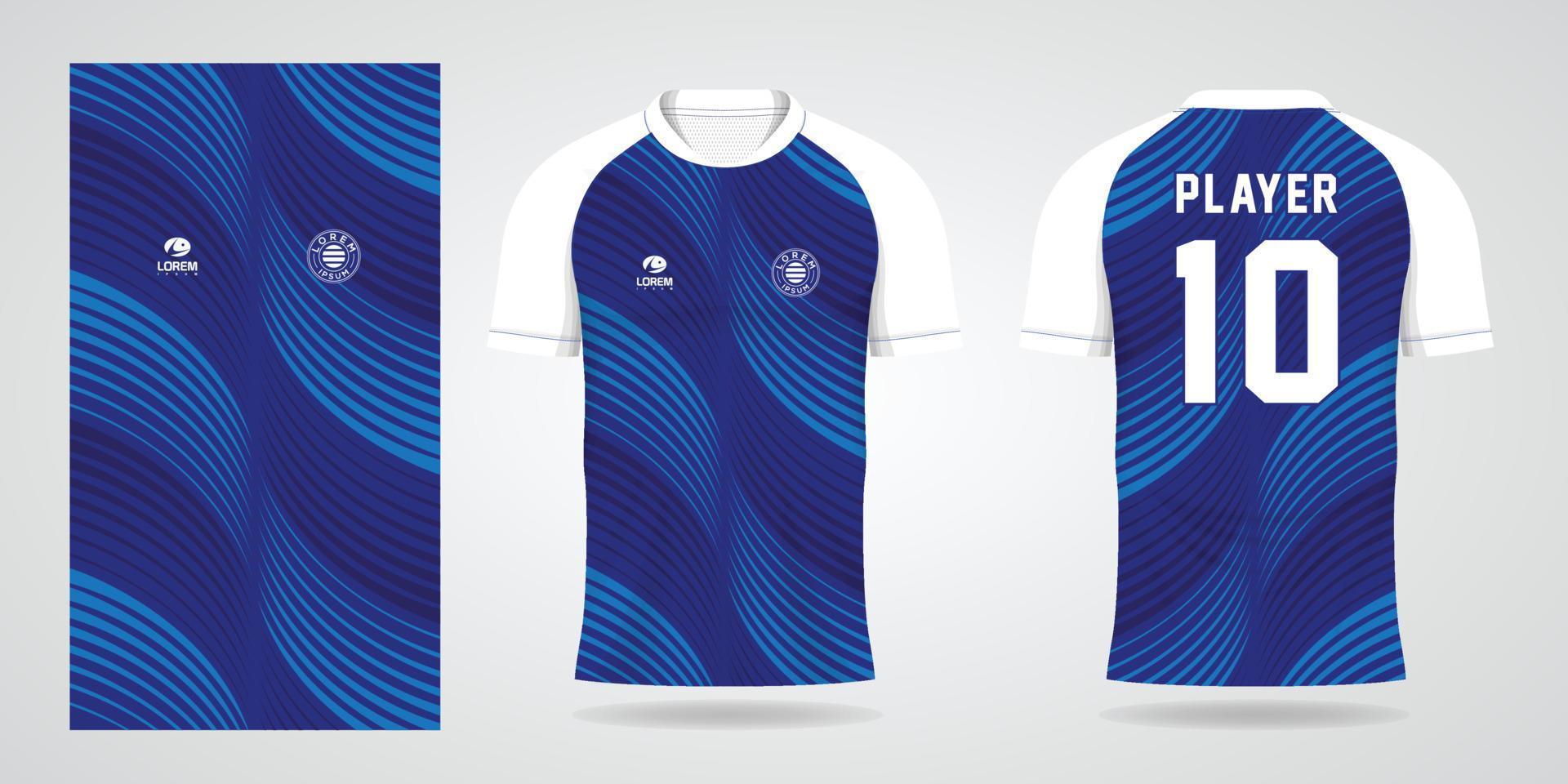 plantilla de diseño de camiseta de camiseta deportiva azul vector
