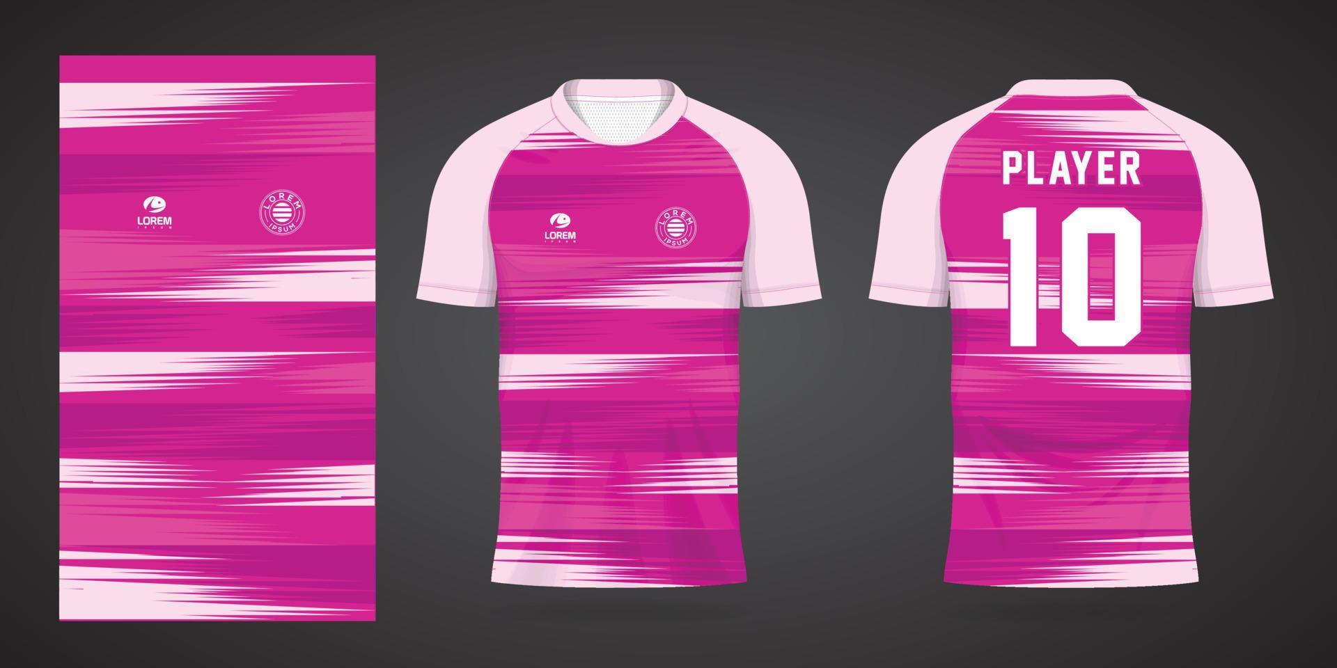 plantilla de diseño de jersey de camiseta deportiva rosa vector