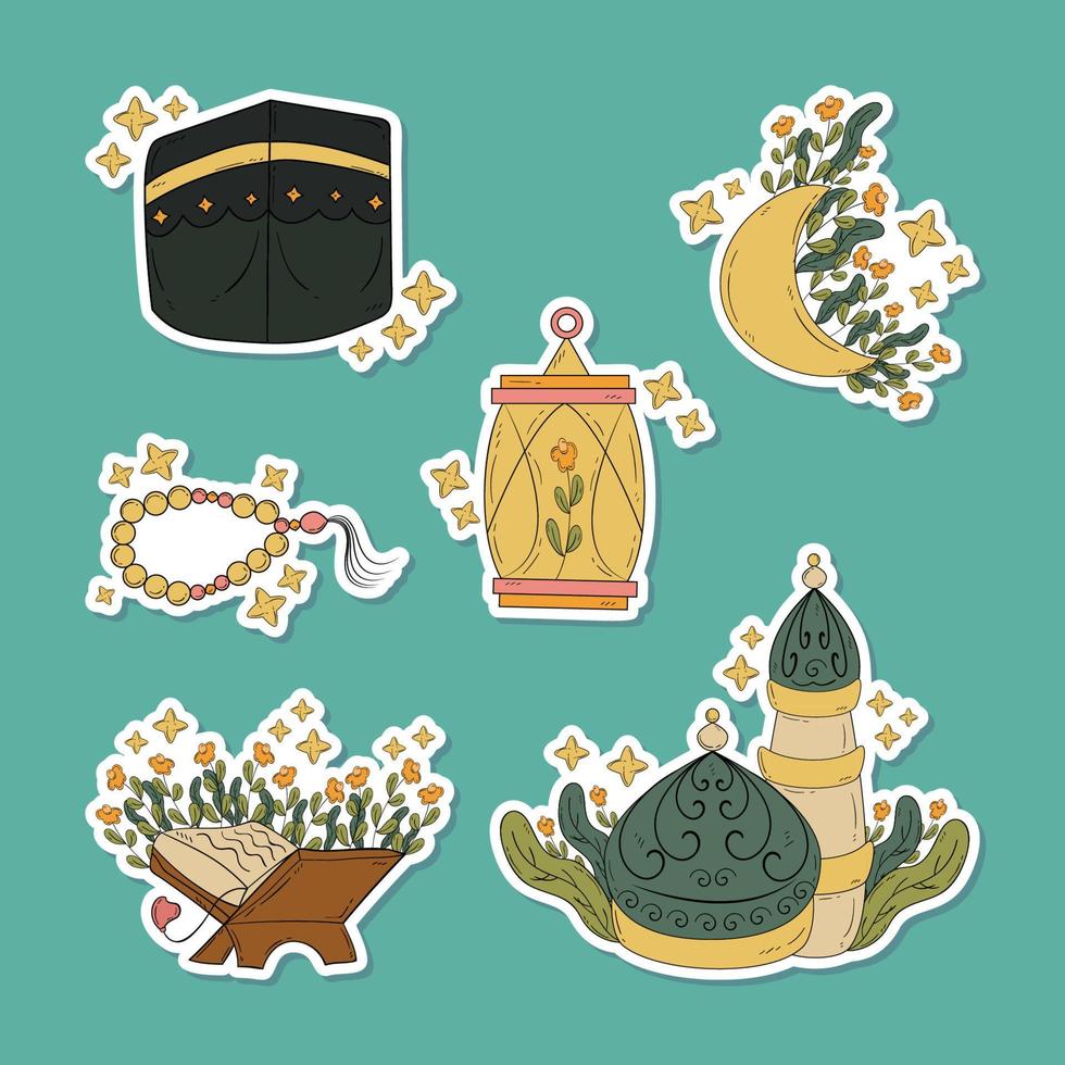 Islamic Element Collection Sticker vector