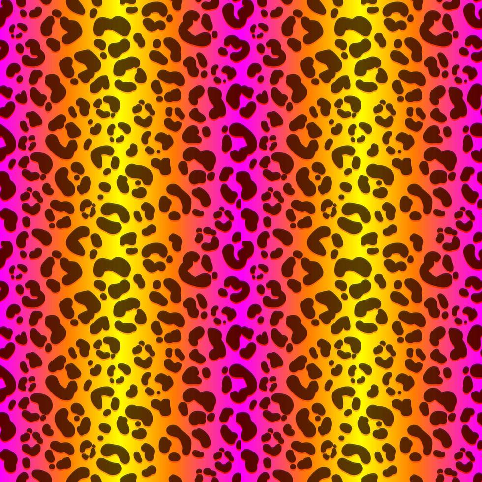 Neon leopard seamless pattern. colored spotted background. Vector rainbow animal print. 6619738 Art at Vecteezy