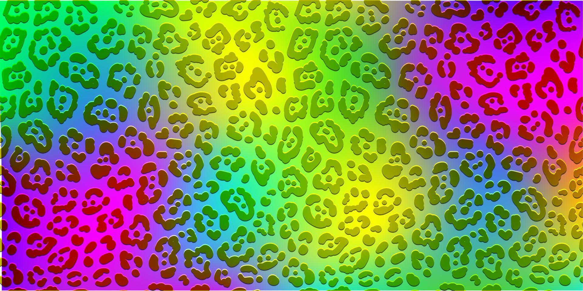 patrón de leopardo de neón. Fondo manchado de colores del arco iris. vector animal  print. fondo de pantalla 6619742 Vector en Vecteezy