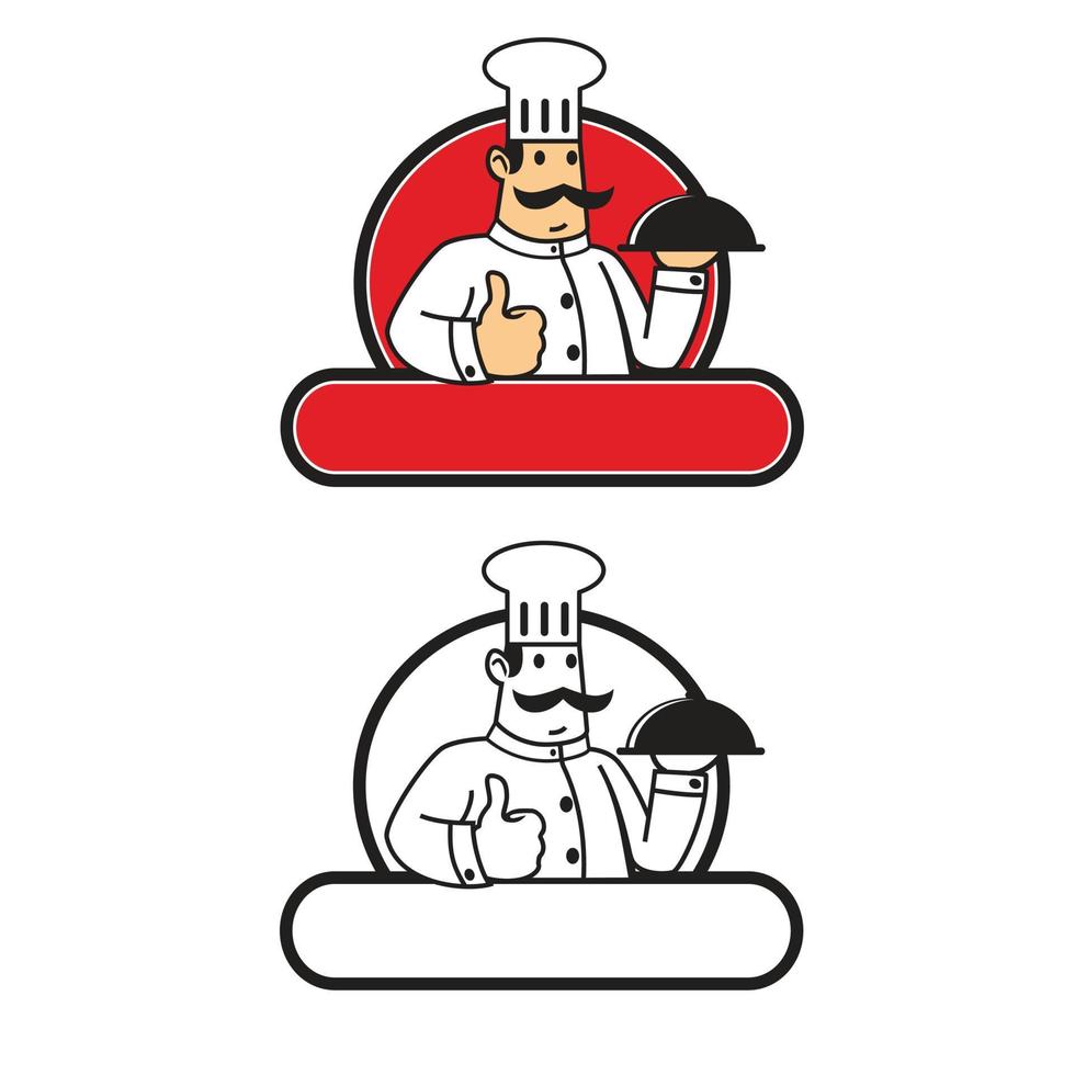 master chef logo mascot vector