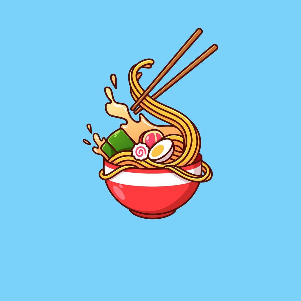 ilustración de dibujos animados de ramen. vector