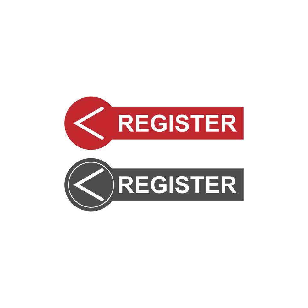 Register now icon logo button template vector