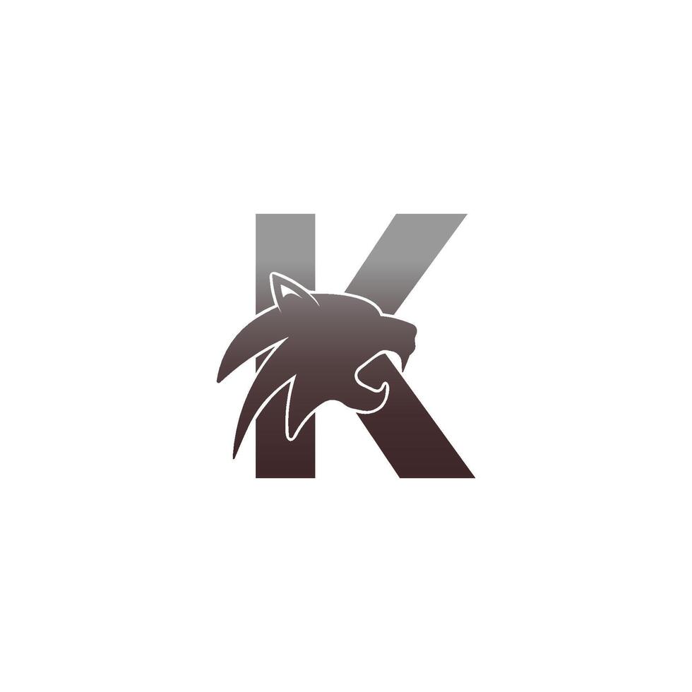 Letter K with panther head icon logo vector